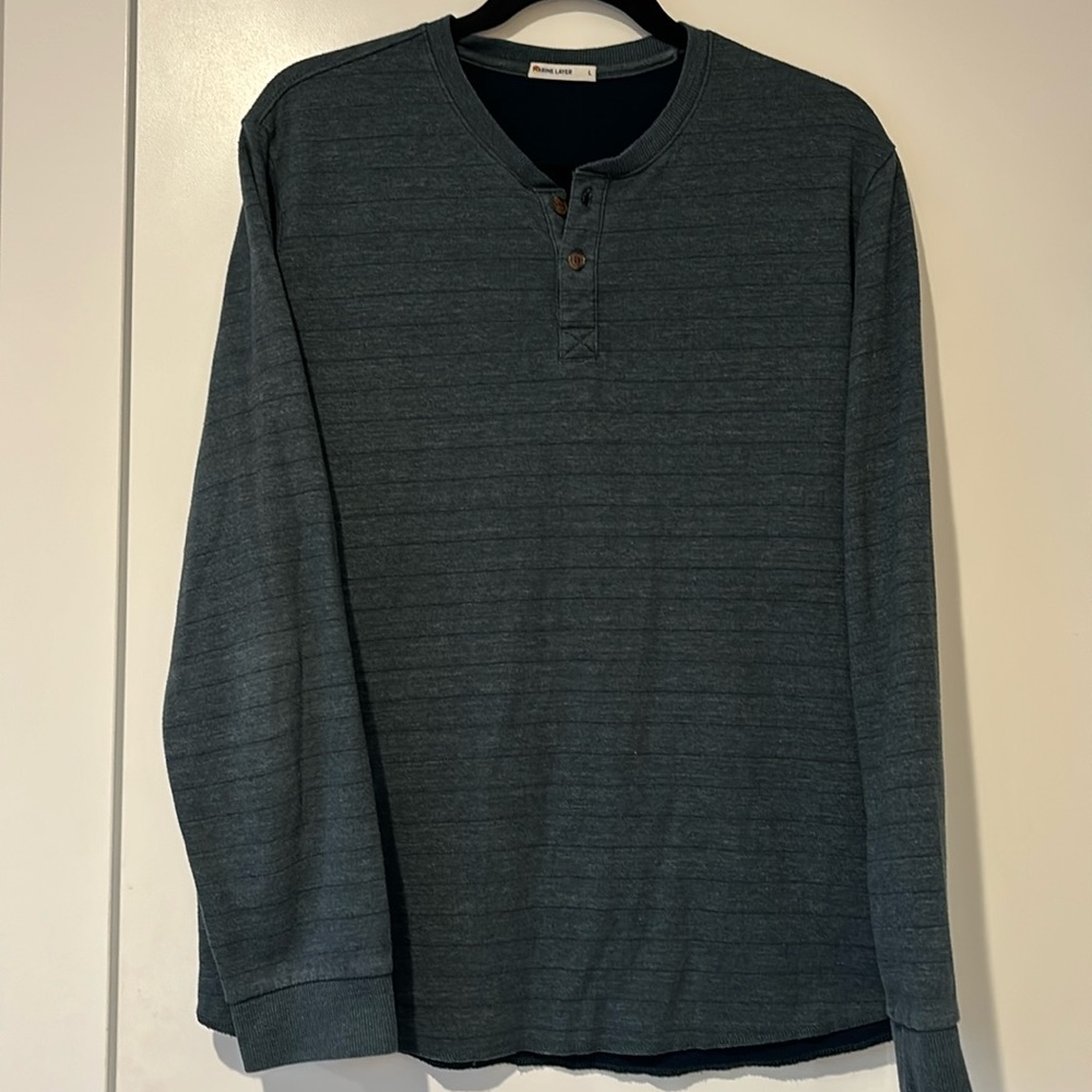Marine Layer Dark Gray Casual Button Down Shirt
